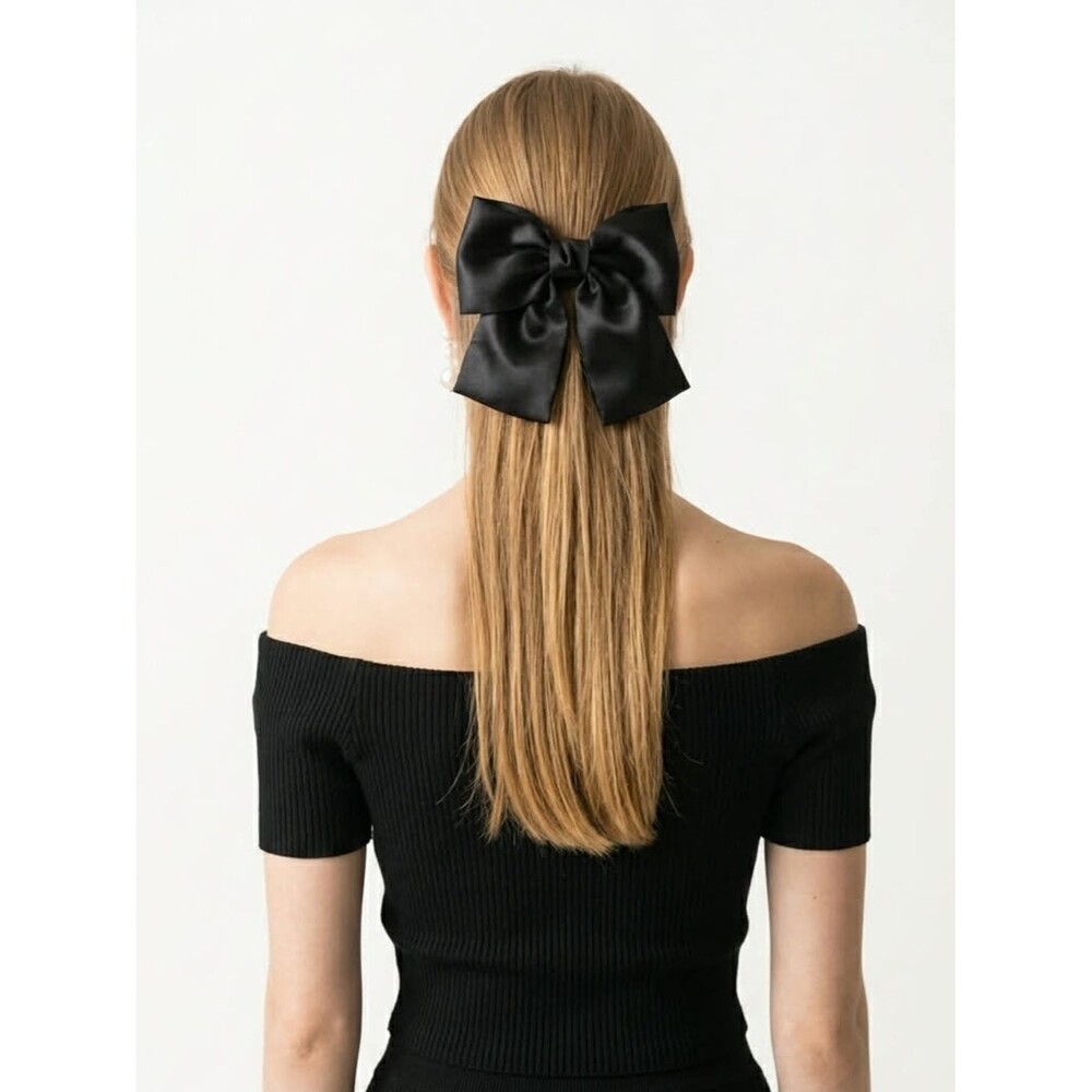 New Coquette black hair bow for women and girls - Picture 3 of 10